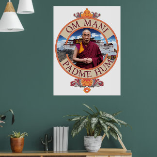 Dalai Lama Potala-Palast Om Mani Padme Hum Poster