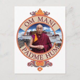 Dalai Lama Potala-Palast Om Mani Padme Hum Postkarte