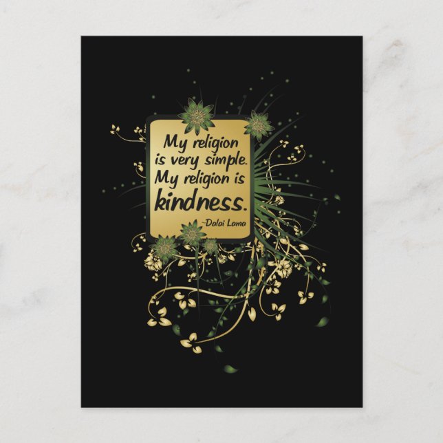 Dalai Lama Religion Zitat Postkarte (Vorderseite)