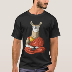 Dalai Llama Meditation Alpaca Buddhist Llama Yoga T-Shirt