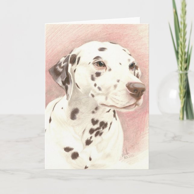 Dalamatian in Kolored Pencil Karte (Vorderseite)