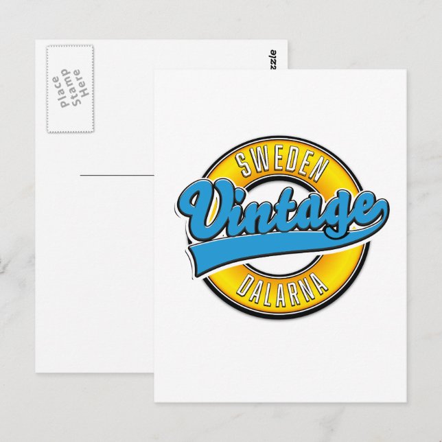 Dalarna Schweden Vintag Postkarte (Vorne/Hinten)
