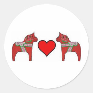 Dalas und Herz Runder Aufkleber