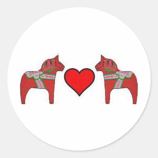 Dalas und Herz Runder Aufkleber (Vorderseite)