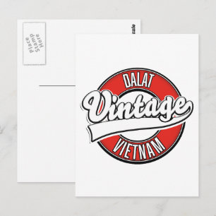 Dalat Vietnam Retro-Logo Postkarte