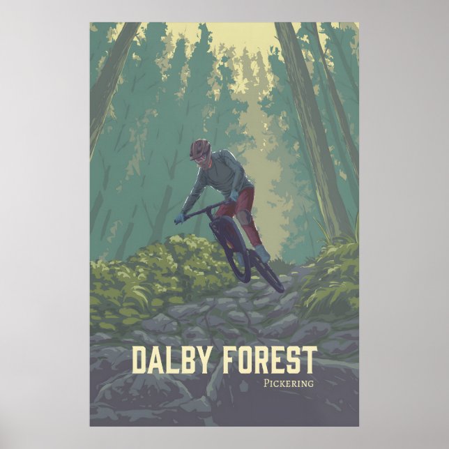 Dalby Forest Mountainbike-Reiseplakat Poster (Vorne)