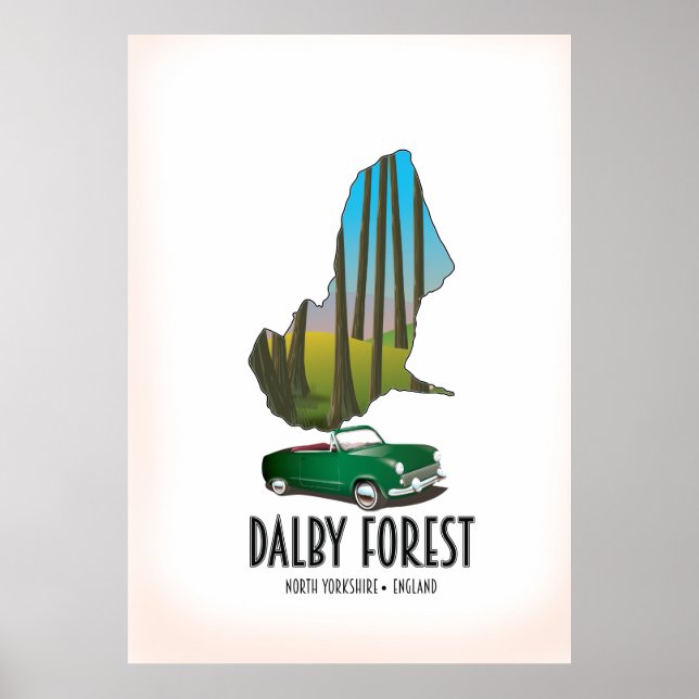 Dalby Forest North Yorkshire Reiseplan Poster (Vorne)
