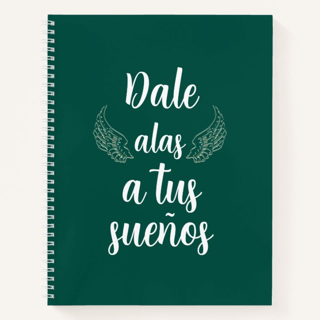Dale alas a tus sueños Bullet journal verde bosque Notizbuch (Vorderseite)