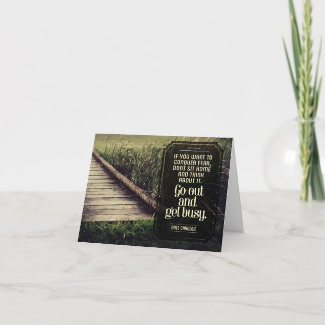 Dale Carnegie Inspiration Zitat "Get geschäftig" Dankeskarte (Vorderseite)