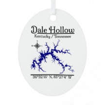 Dale Hollow Lake Kentucky Tennessee Karte Metall-O