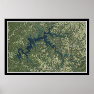 Dale Hollow Lake Kentucky - Tennessee Satellite Poster