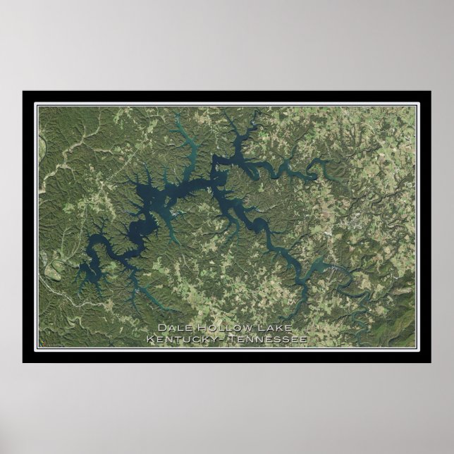 Dale Hollow Lake Kentucky - Tennessee Satellite Poster (Vorne)