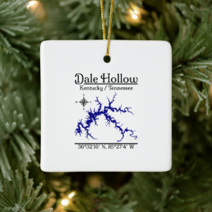 Dale Hollow Lake KY TN Keramik-Quadrat-Ornament Keramikornament