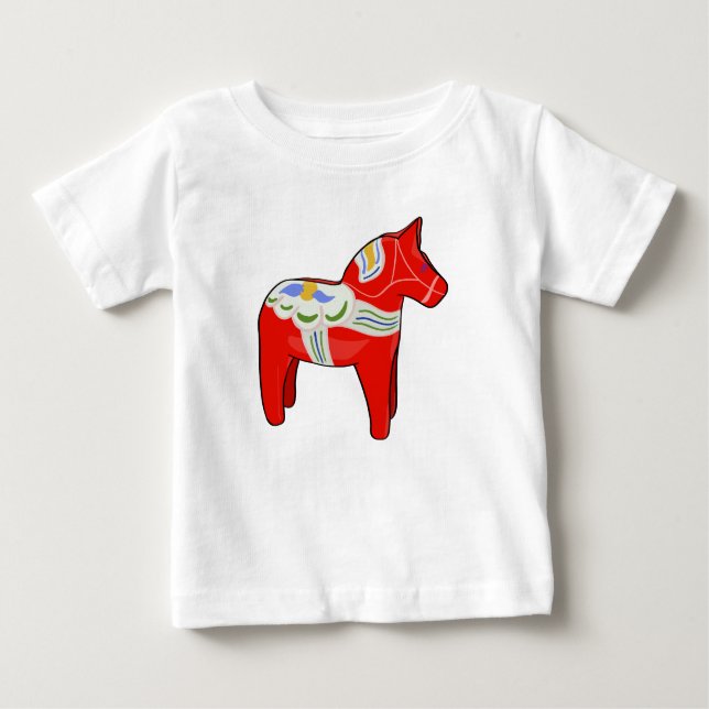Dalecarlisches Pferd Baby T-shirt (Vorderseite)