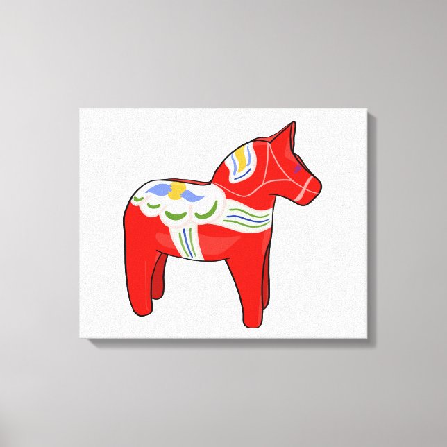 Dalecarlisches Pferd Leinwanddruck (Vorderseite)