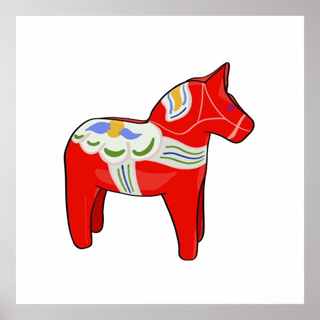 Dalecarlisches Pferd Poster (Vorne)