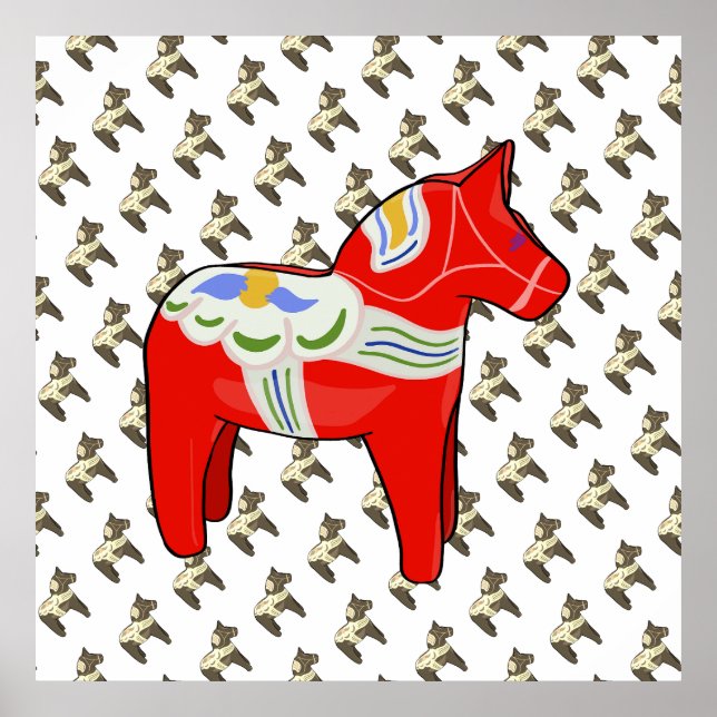 Dalecarlisches Pferd Poster (Vorne)