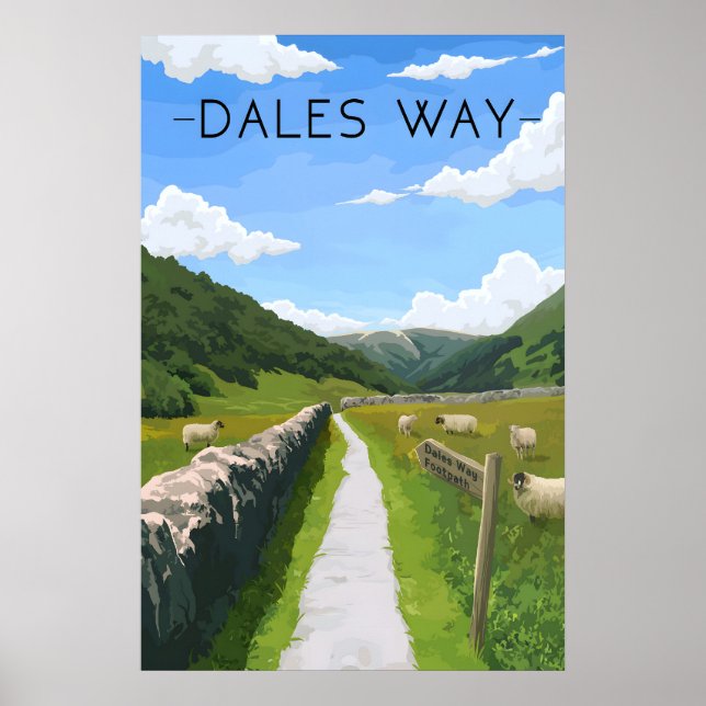 Dales Way Wanderweg Reiseplakat Poster (Vorne)