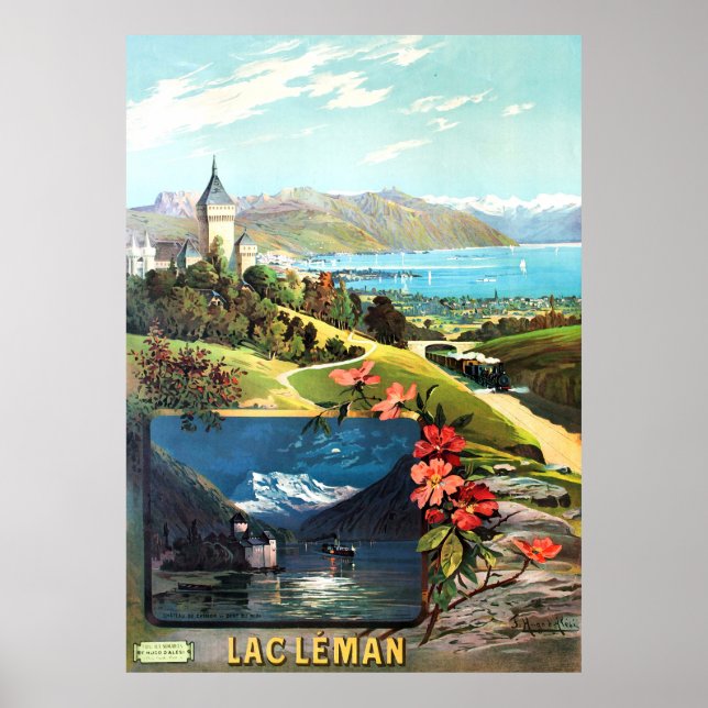 d'ALÉSI, F. Hugo. Lac Leman, 1895. Poster (Vorne)