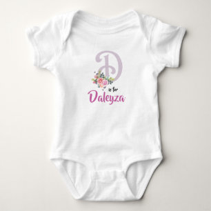 Daleyza Name Baby Outfit Letter D Romper Floral Strampler
