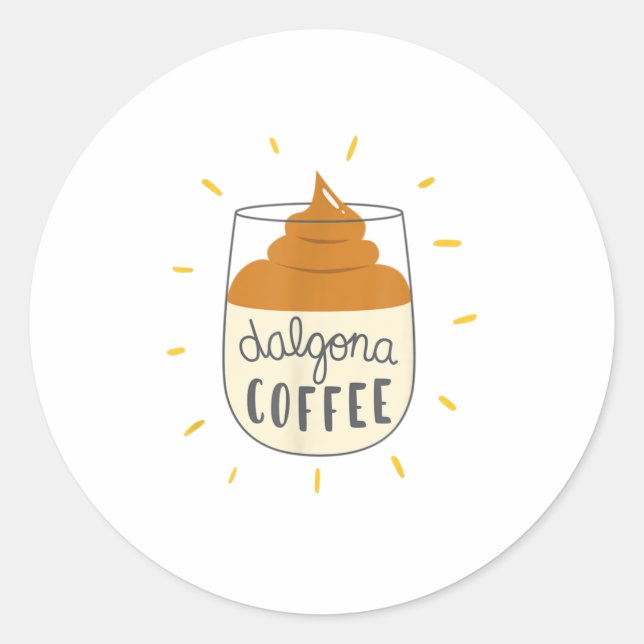 Dalgona Coffee Illustration TShirt Runder Aufkleber (Vorderseite)