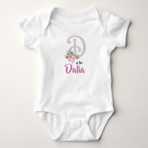Dalia Name Baby Outfit Letter D Romper Floral Girl Strampler