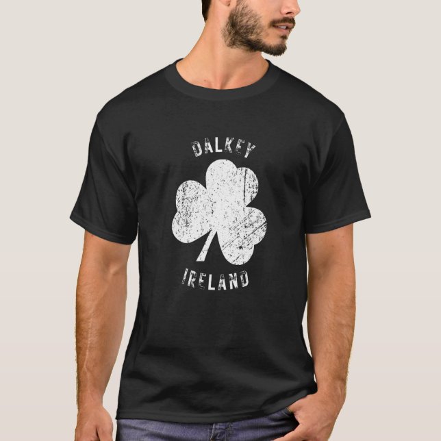 Dalkey Ireland Vintage Shamrock Distressed Look T-Shirt (Vorderseite)