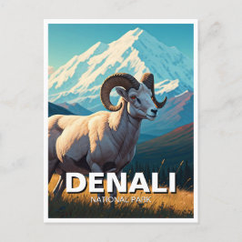 Dall Sheep in Denali Nationalpark Alaska Postkarte