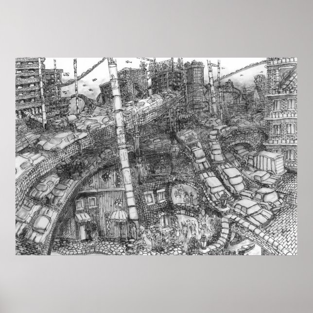 Dallas 2092 (Tinte Wash) - Poster (Vorne)
