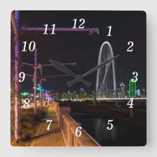 Dallas Abend Walk Wall Clock Quadratische Wanduhr