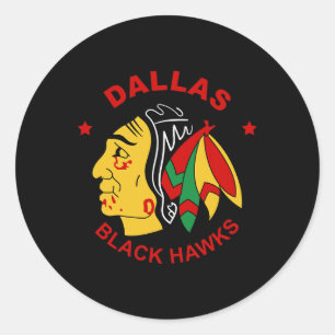 Dallas Black Hawks Vintage Eishockeyfan  Runder Aufkleber