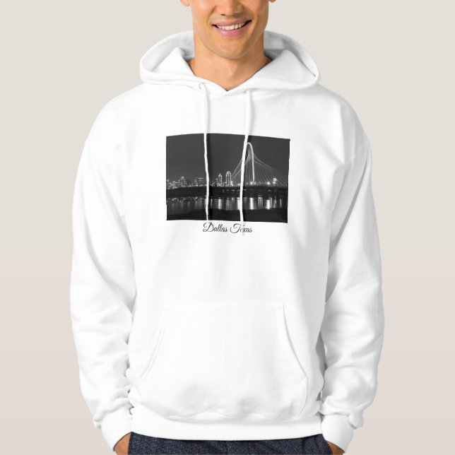 Dallas Bridge View Grayscale Hoodie (Vorderseite)