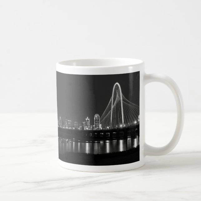 Dallas Bridge View Grayscale Kaffee Tasse (Rechts)