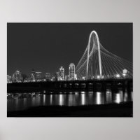 Dallas Bridge View Grayscale