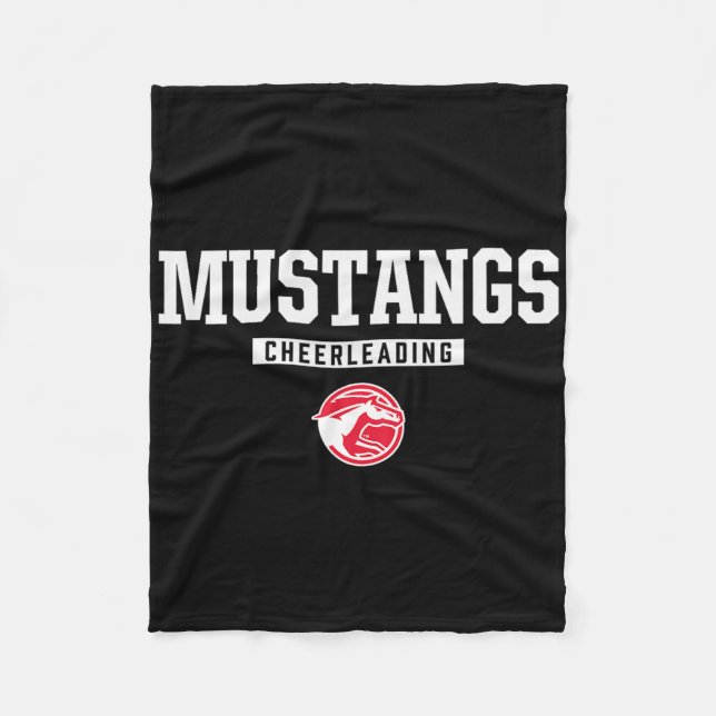 Dallas Center-grimes Mustangs Logo Cheerleading HS Fleecedecke (Vorderseite)
