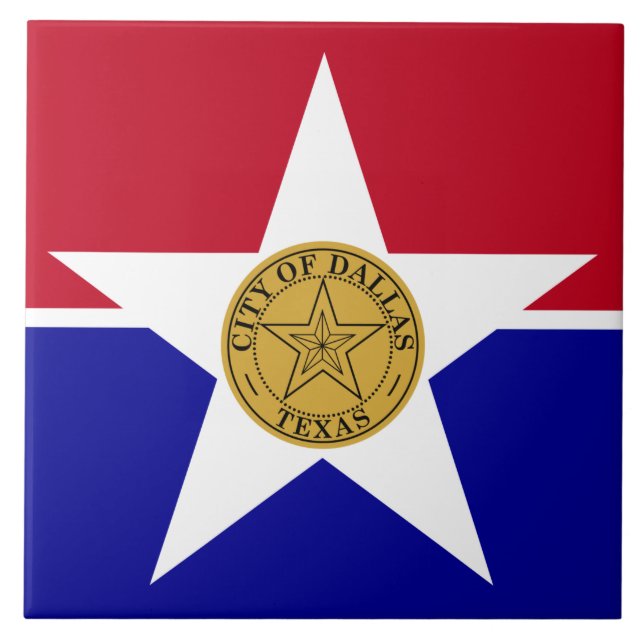 Dallas City Flag Tile Fliese (Vorderseite)