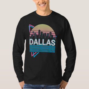 Dallas City Skyline Stadtbild Retro T-Shirt