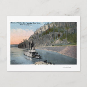 Dallas City Steamer am Columbia River Postkarte