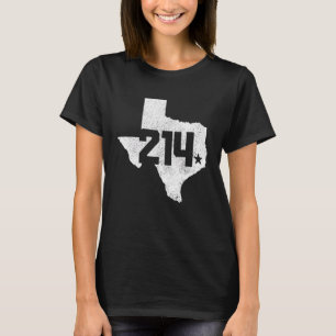Dallas County 214 Vorwahl Texas Sate Karte Stolz 2 T-Shirt