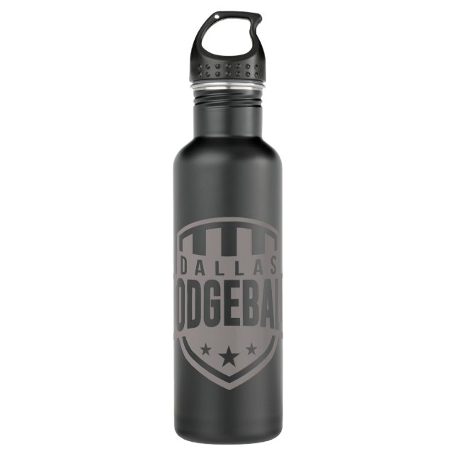 Dallas Dodgeball Einfarbiges Logo Wasserflasche Edelstahlflasche (Vorderseite)
