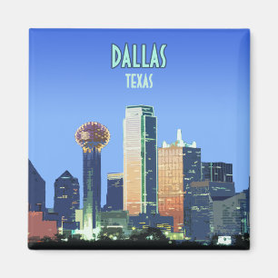 Dallas Downtown Texas Vintag Magnet