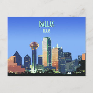 Dallas Downtown Texas Vintage Postkarte