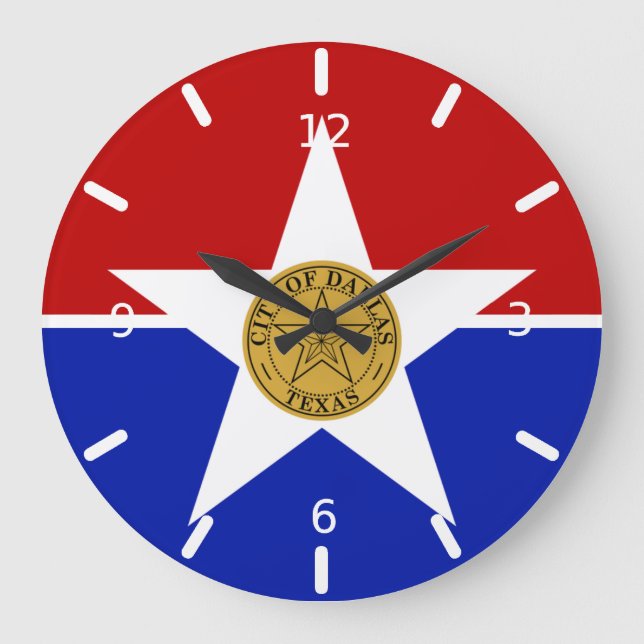 Dallas-Flagge Große Uhr (Vorderseite)
