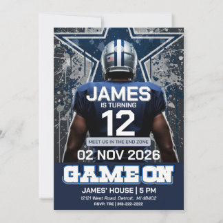 Dallas Football Birthday Invitation Einladung