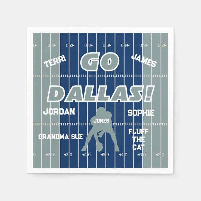 Dallas Football Family Paper Napkin Serviette (Vorderseite)