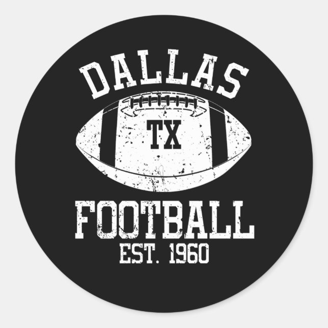 Dallas Football Fan Geschenk Idee Runder Aufkleber (Vorderseite)