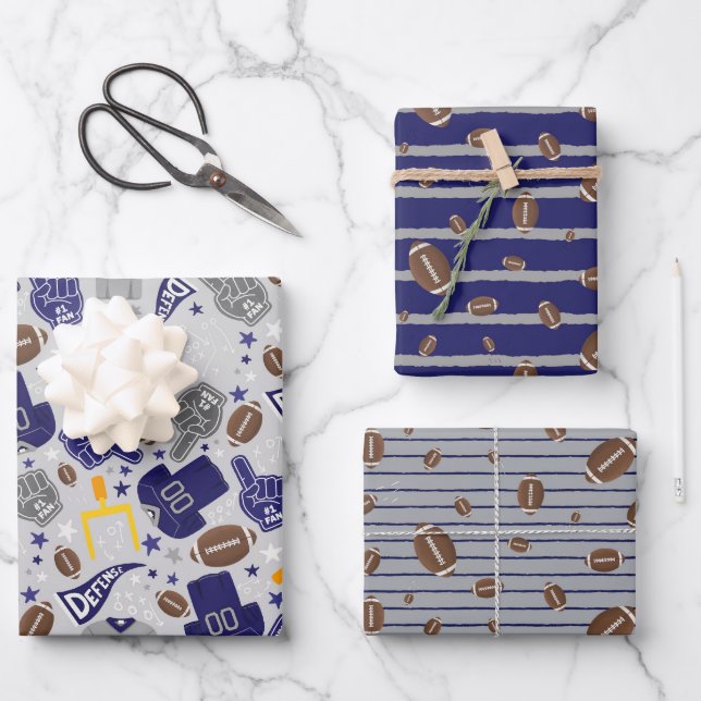 Dallas Football Fan Geschenkpapier Set (Vorderseite)