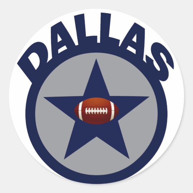 DALLAS FOOTBALL RUNDER AUFKLEBER (Vorderseite)