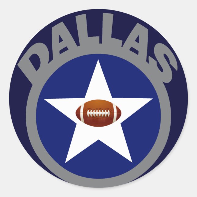 DALLAS FOOTBALL RUNDER AUFKLEBER (Vorderseite)
