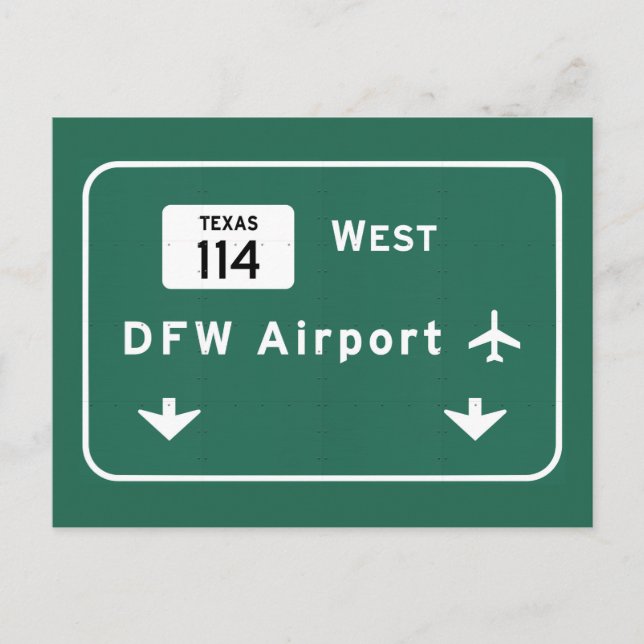 Dallas Ft Worth DFW Airport 114 Interstate Texas - Postkarte (Vorderseite)